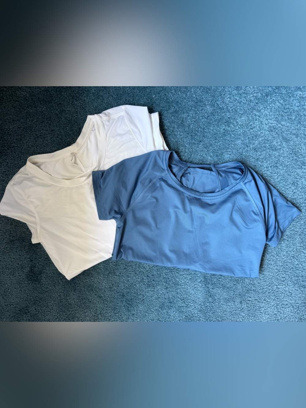 Under Armour White and Dusty Blue Crop Tee Pair